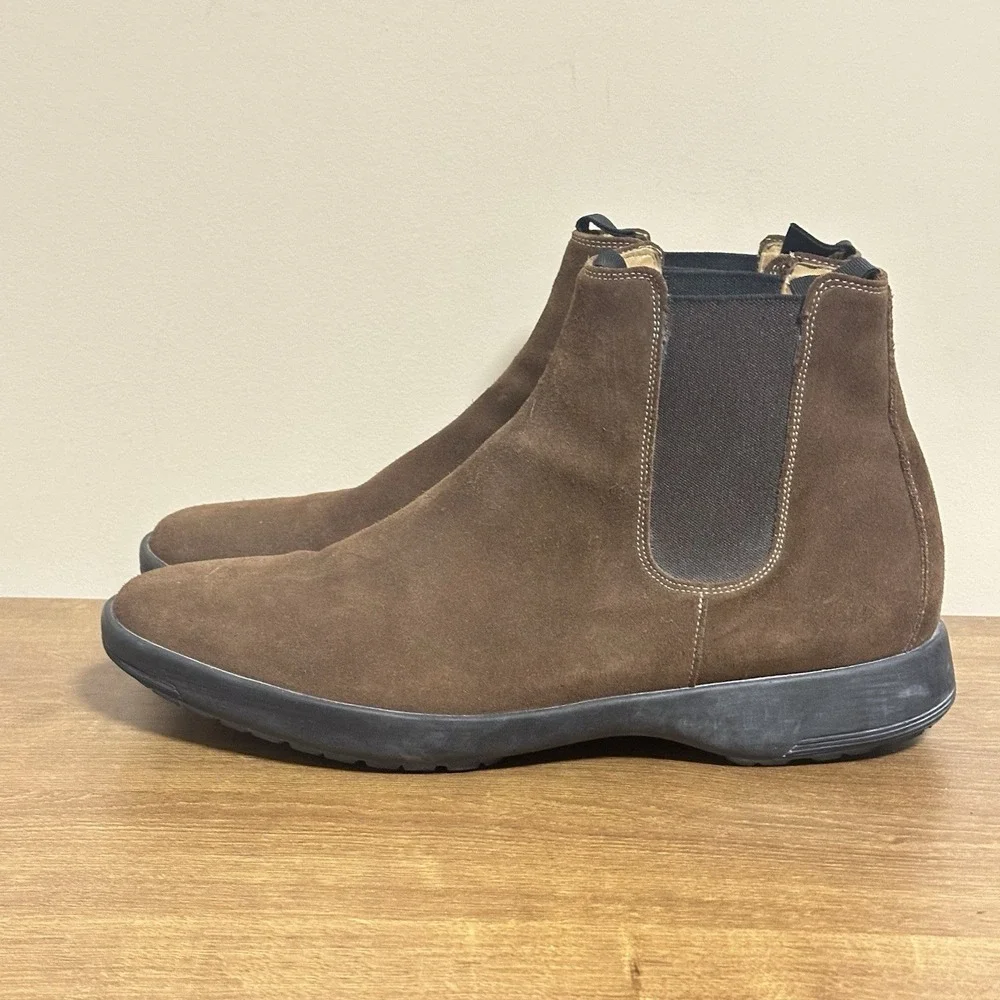 Polo Ralph Lauren Chelsea Boots Men's 13 Brown Pull On Calf Suede Ankle Italy